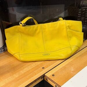 Coach Bright Yellow Leather Shoulder Bag